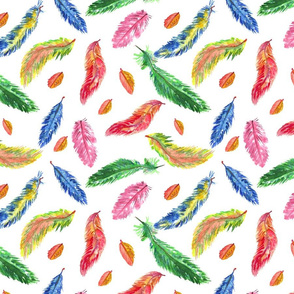 Seamless graphic pattern miracle multicolored feathers Art Print by All  About Home