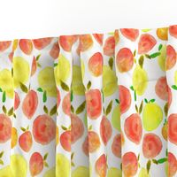 Watercolor hand painted brightly juicy citrus fruits