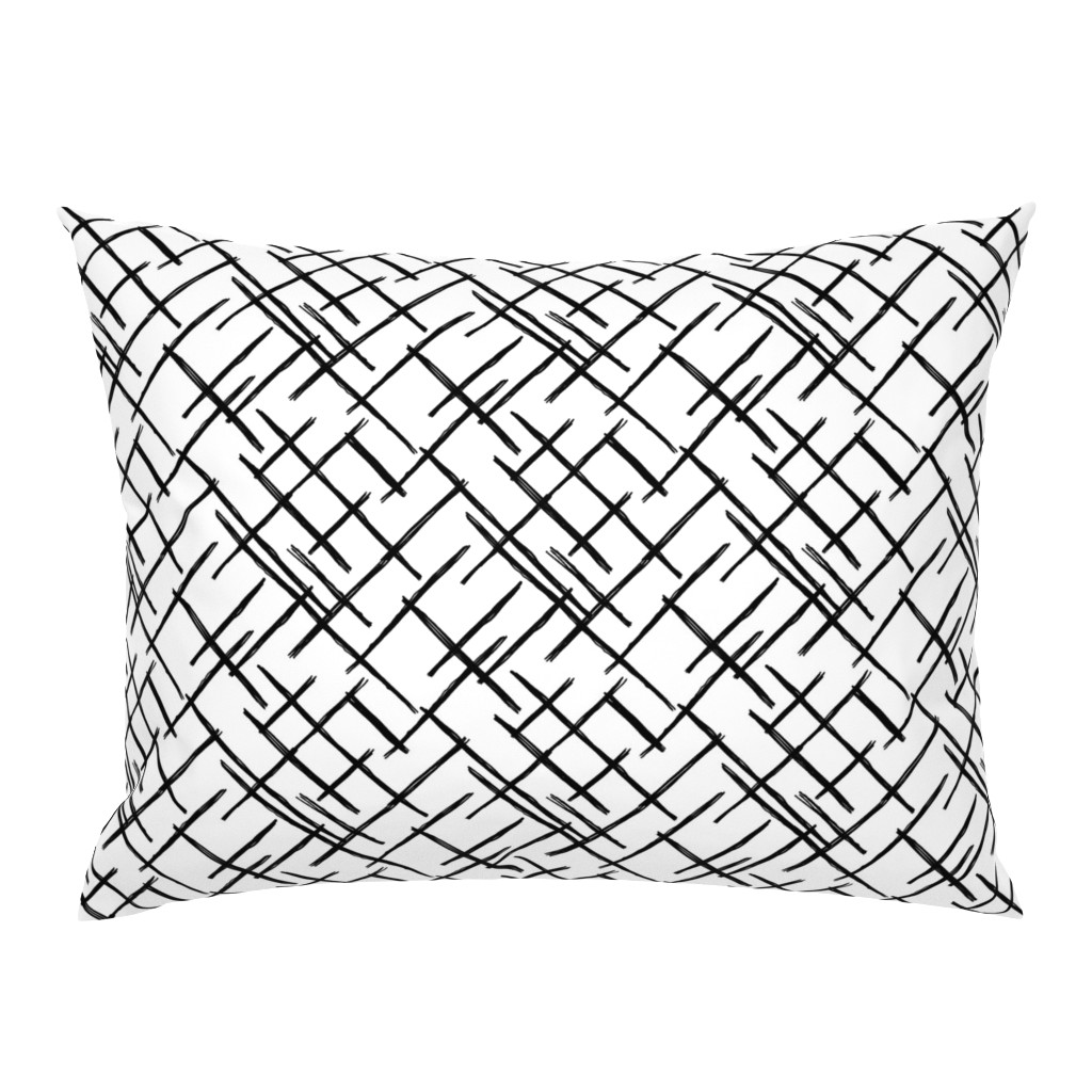 Abstract geometric raster checkered diagonal stripes stroke and lines trend pattern grid black white