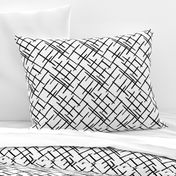 Abstract geometric raster checkered diagonal stripes stroke and lines trend pattern grid black white