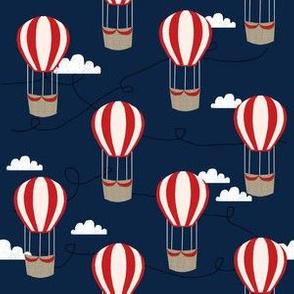 hot air balloons with clouds fabric nursery baby dark