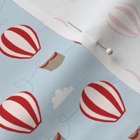 hot air balloons with clouds fabric nursery baby blue