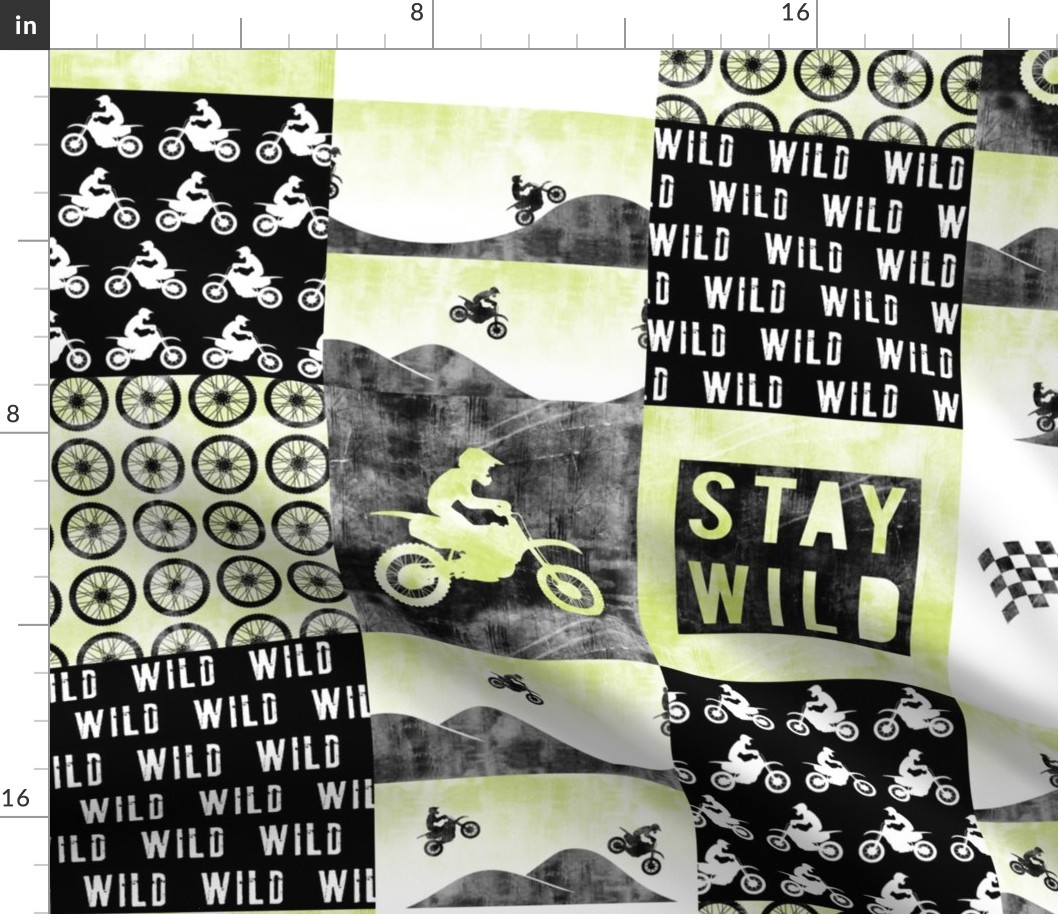 Motocross Patchwork - Stay Wild -   Green