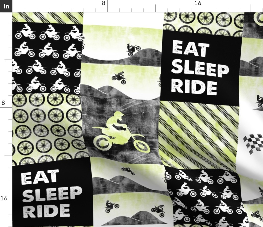 Motocross Patchwork - EAT SLEEP RIDE - green