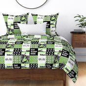 Motocross Patchwork - EAT SLEEP RIDE - bright green