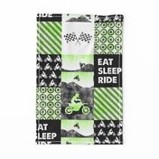 Motocross Patchwork - EAT SLEEP RIDE - bright green