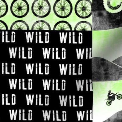 Motocross Patchwork - Stay Wild -  Bright Green