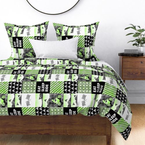 Motocross Patchwork - EAT SLEEP RIDE - bright green (90)