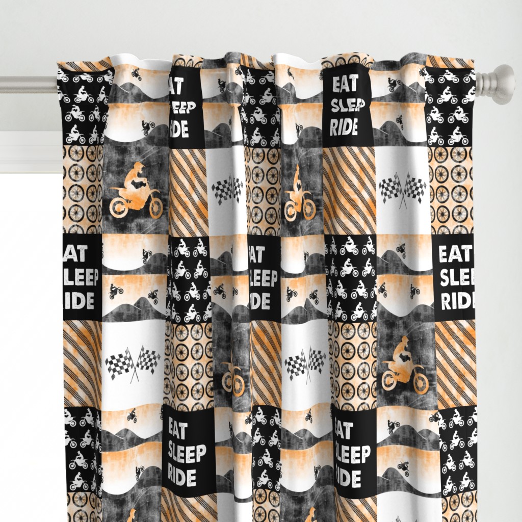 Motocross Patchwork - EAT SLEEP RIDE - orange