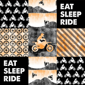 Motocross Patchwork - EAT SLEEP RIDE - orange