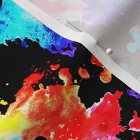 autism awareness watercolor splatter fabric w/ puzzle piece (black) C18BS