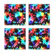 autism awareness watercolor splatter fabric w/ puzzle piece (black) C18BS