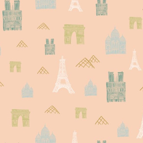 Map of Paris on Pink