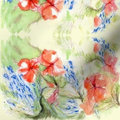 Balsam & Lobelia Flowers by Alexandra Cook