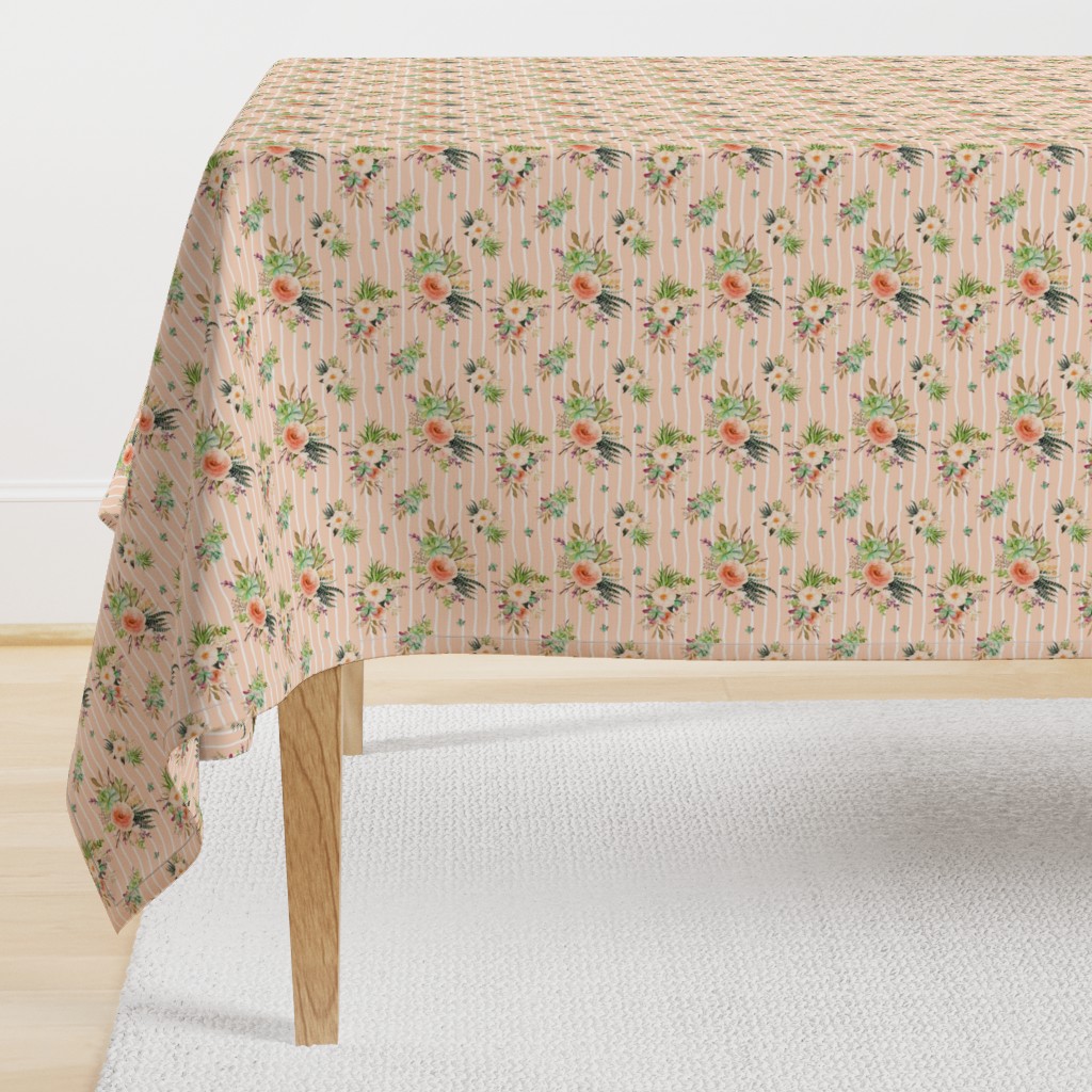 Cactus Floral – Blush Peach Stripe