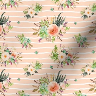 Cactus Floral – Blush Peach Stripe