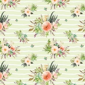 Cactus Floral – Light Green Stripe