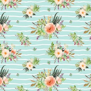 Cactus Floral – Crystal Blue Stripe