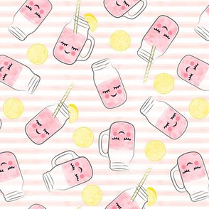 pink lemonade - happy on pink stripes