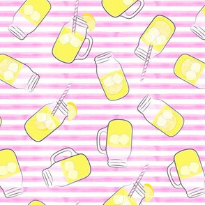 lemonade on pink stripes
