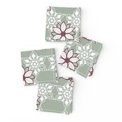 Holiday lace 2b sage and white 6 plus flowers light