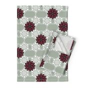 Holiday lace 2b sage and white 6 plus flowers red