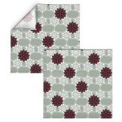 Holiday lace 2b sage and white 6 plus flowers red