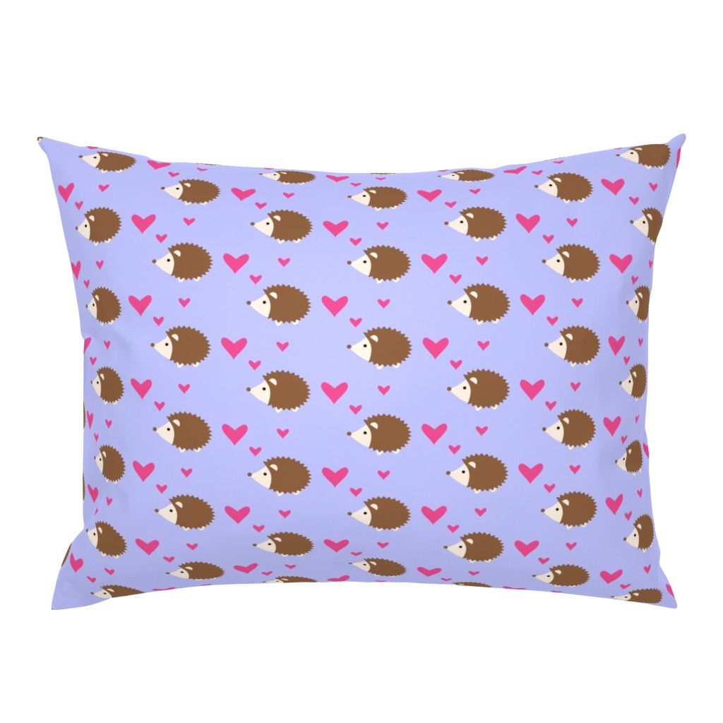 Hedgehogs light blue and hot pink heart Smaller size