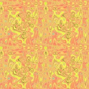 CSMC5 - Zigzags and Bubbles in Yellow and Orange  aka Lava Lamp Marble - 4 inch repeat