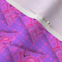 CSMC6 - Maximalist Marbled Triangle Dance in Pink and Violet - Half Drop Layout - 2 inch repeat