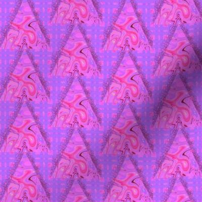 CSMC6 - Maximalist Marbled Triangle Dance in Pink and Violet - Half Drop Layout - 2 inch repeat