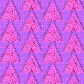 CSMC6 - Maximalist Marbled Triangle Dance in Pink and Violet - Half Drop Layout - 2 inch repeat