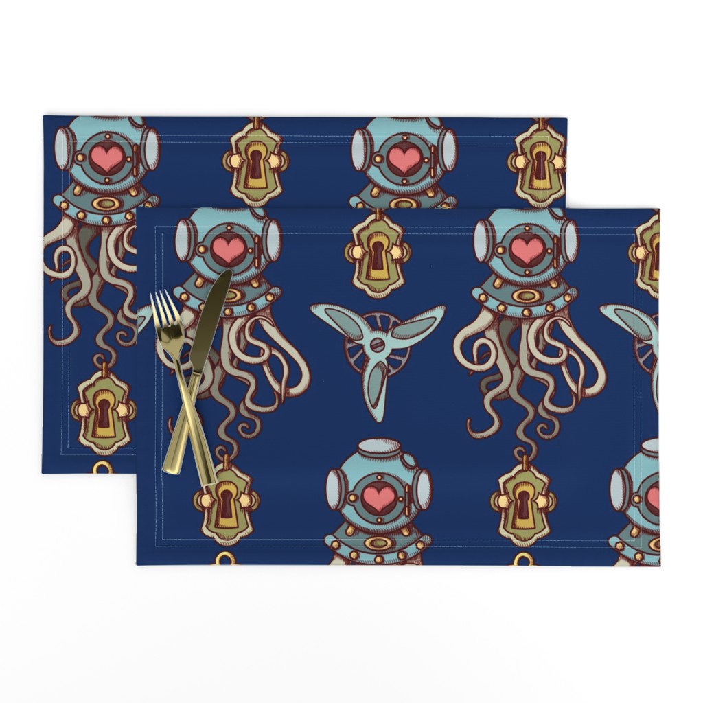 Octopuses in love coordinate blue