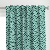 Trendy panther print animals fur modern Scandinavian style raw brush  abstract teal mint