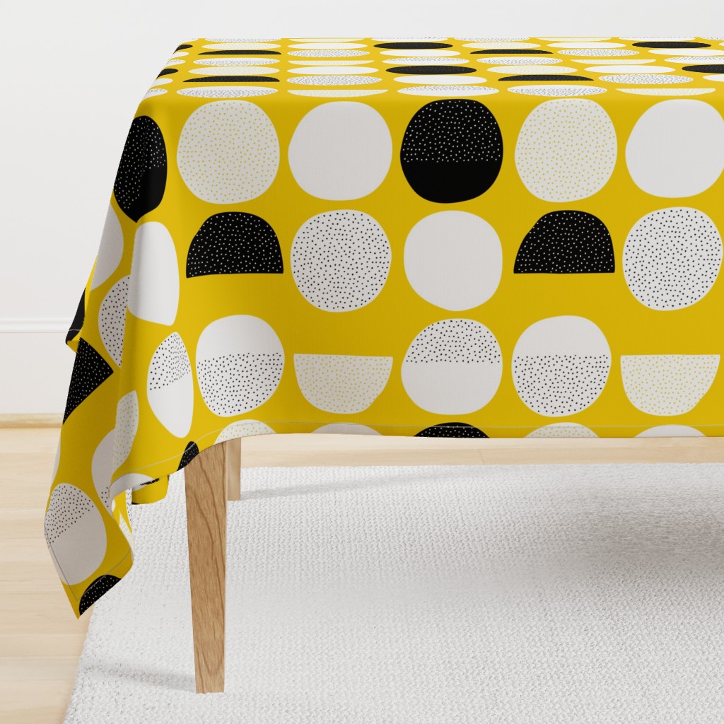 Abstract moon cycle Scandinavian minimal retro circle design gender neutral yellow jumbo