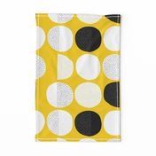 Abstract moon cycle Scandinavian minimal retro circle design gender neutral yellow jumbo