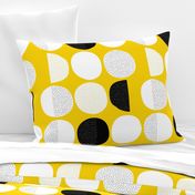 Abstract moon cycle Scandinavian minimal retro circle design gender neutral yellow jumbo