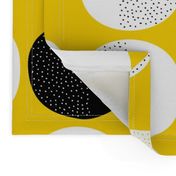 Abstract moon cycle Scandinavian minimal retro circle design gender neutral yellow jumbo