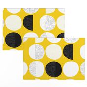 Abstract moon cycle Scandinavian minimal retro circle design gender neutral yellow jumbo