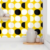 Abstract moon cycle Scandinavian minimal retro circle design gender neutral yellow jumbo