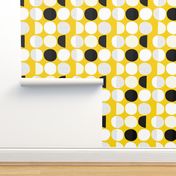 Abstract moon cycle Scandinavian minimal retro circle design gender neutral yellow jumbo