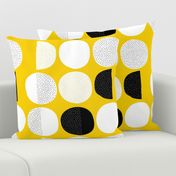 Abstract moon cycle Scandinavian minimal retro circle design gender neutral yellow jumbo