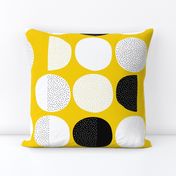 Abstract moon cycle Scandinavian minimal retro circle design gender neutral yellow jumbo