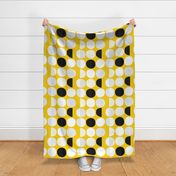 Abstract moon cycle Scandinavian minimal retro circle design gender neutral yellow jumbo