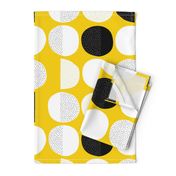 Abstract moon cycle Scandinavian minimal retro circle design gender neutral yellow jumbo