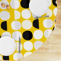 Abstract moon cycle Scandinavian minimal retro circle design gender neutral yellow jumbo