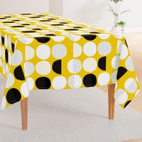 Abstract moon cycle Scandinavian minimal retro circle design gender neutral yellow jumbo