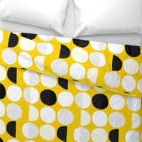 Abstract moon cycle Scandinavian minimal retro circle design gender neutral yellow jumbo