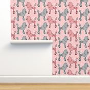 Prized Poodles - Pink & Pewter (Client Requested Sizing)