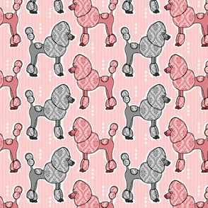 Prized Poodles - Pink & Pewter (Client Requested Sizing)